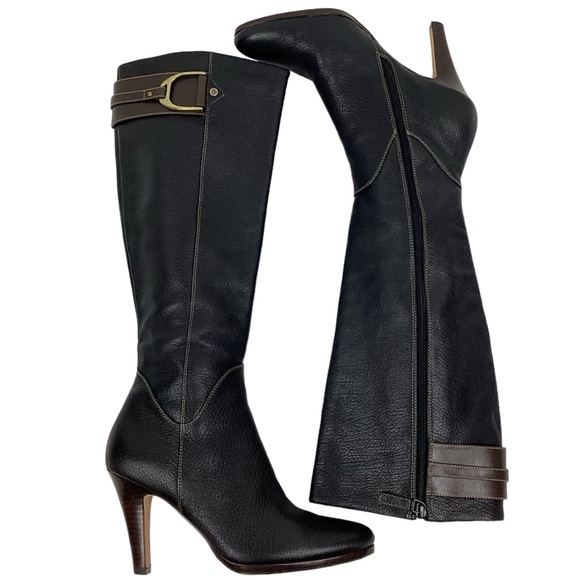 Cole Haan Sierra Air Knee High Heeled Boots Black - Picture 4 of 16